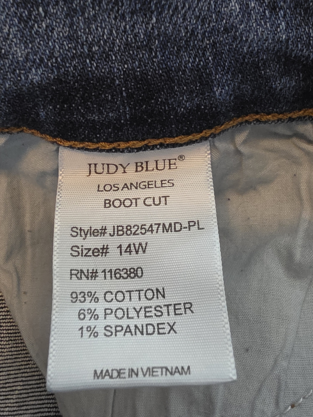 Judy Blue Bootcut Jeans Medium Wash High Rise Stretch Denim Womens 14W - Picture 9 of 9